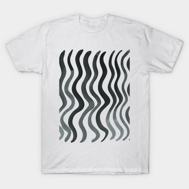 Wavy lines - grey T-Shirt by wackapacka